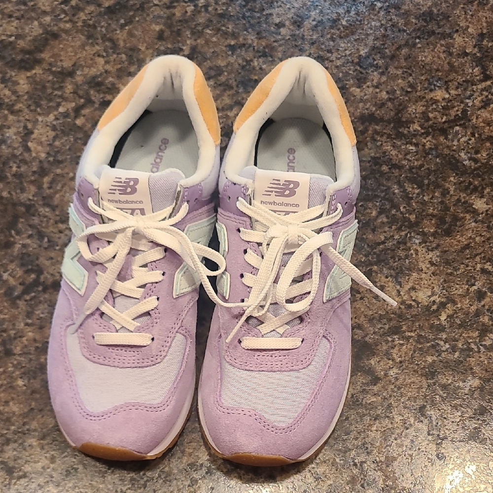 New Balance Women's Lilac and White Sneakers